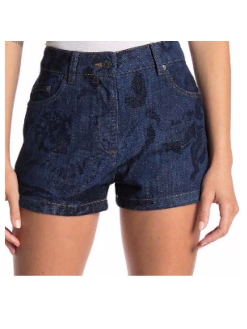 Moschino Printed Jeans Shorts size 10 . Beautiful and elegant short .Summer vibe